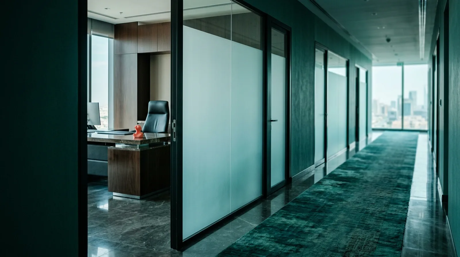 A separate executive corridor, the kind of symbol the cultural web asks teams to notice
